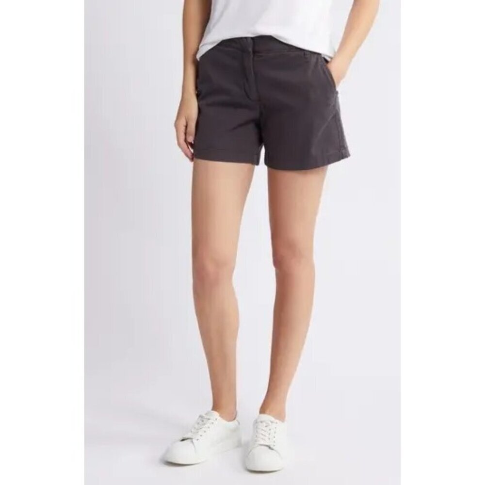 Caslon Womens Gray Chino Shorts Size 0 Cotton Casual Everyday Wear